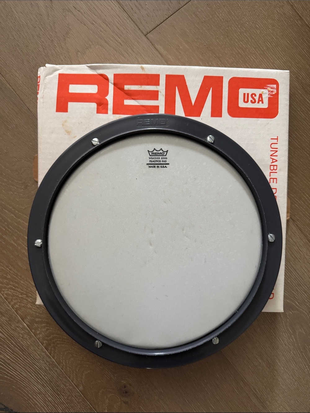 Remo Tunable Practice Pad - White Head with Black Rim